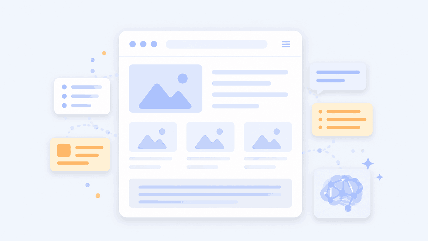 Illustration of the AI training itself on an agency's website content, listings and guides