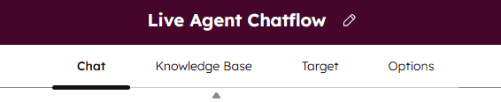 screenshot showing tab choices during hubspot live agent chatflow setup