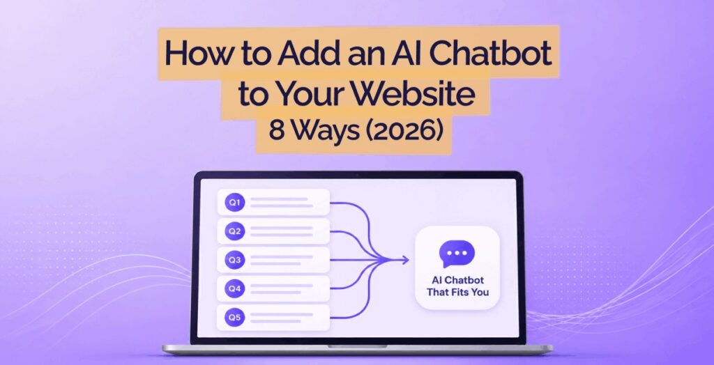 How to add an AI chatbot to your website: five questions matched to a chatbot