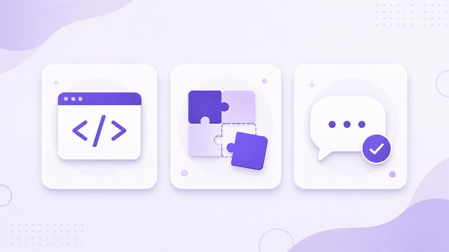 Three ways to build an AI chatbot: writing your own code, using a no-code builder, or a done-for-you tool