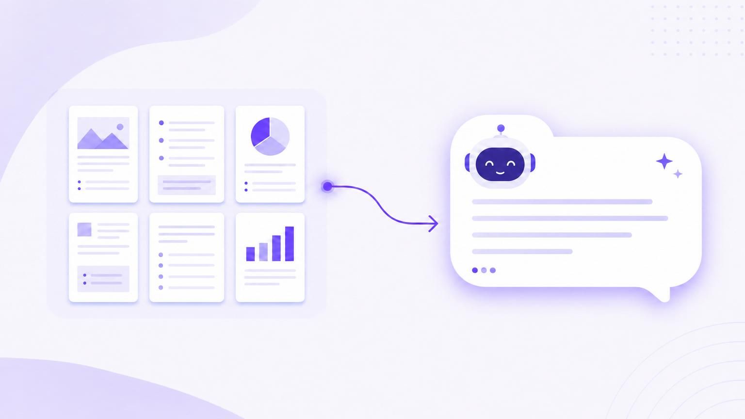 An AI chatbot retrieving its answer from a knowledge base of help documents