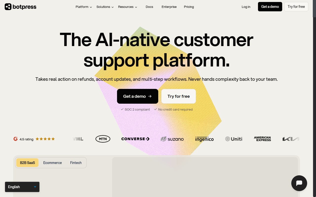 Botpress AI agent platform homepage